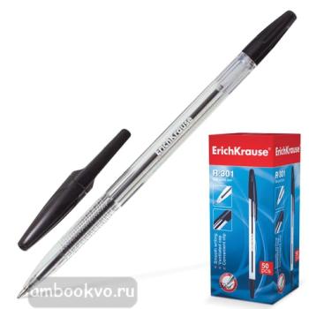 Ручка шариковая R-301, 1мм, черная (ErichKrause)