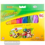 Пластилин "Пчелка" 16 цветов 240 грамм с добавлением воска. Картонная коробка со стеком