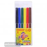 Фломастеры классические смываемые, круглый корпус, 6 цветов, в блистере