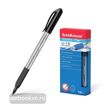 Ручка шариковая U-19, 0,6мм, черная, треугольный корпус (ErichKrause)
