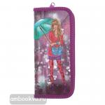 Пенал 1 отделение на молнии. Ламинированный картон и ткань. Привет, Париж