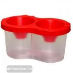 Стакан - непроливайка двойной с крышкой