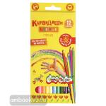 Карандаши шестигранные деревянные, 12 цветов, картонная коробка