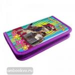 Пенал 1 отделение на молнии. Ламинированный картон и ткань. Тренди кэт