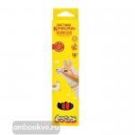 Карандаши треугольные пластиковые стираемые, 6 цветов, картонная коробка