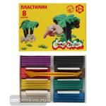 Пластилин 8 цветов со стеком
