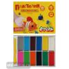 Пластилин 12 цветов со стеком