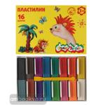 Пластилин 16 цветов со стеком