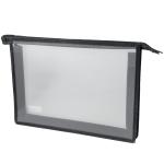 Папка для тетрадей на молнии А4, 1 отделение, прозрачный пластик, черная окантовка