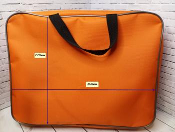 Папка-сумка А4 на молнии, толщина 80мм, 1 отделение, тканевая, оранжевая (Aladdin)