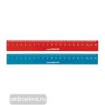 Линейка 20 см, пластмассовая, ассорти, непрозрачная