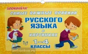 Запоминай-ка! Русский Язык. Самые важные правила русского языка в картинках 1-4 классы (Литера)