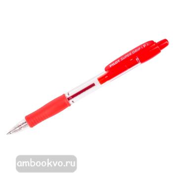 Ручка шариковая с кнопкой красная "Super Grip" 0,7 мм (PILOT)